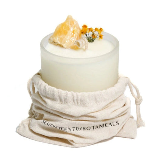 Calcite Crystal Candle - Protection and Well being - The Crescent Moon