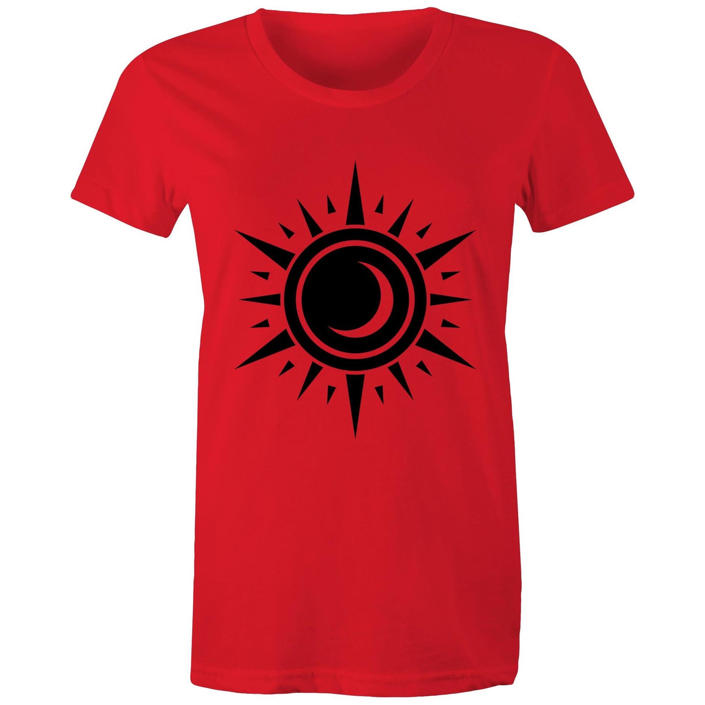 Women's Earthfolk printed T shirt - Black Hole Sun - The Crescent Moon