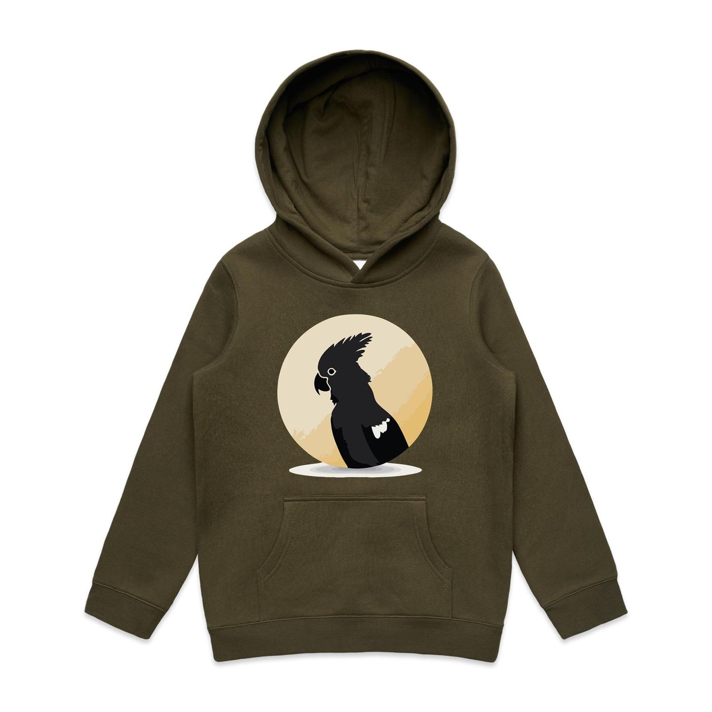 Kids Earthfolk Hoodie - Black Cockatoo - The Crescent Moon