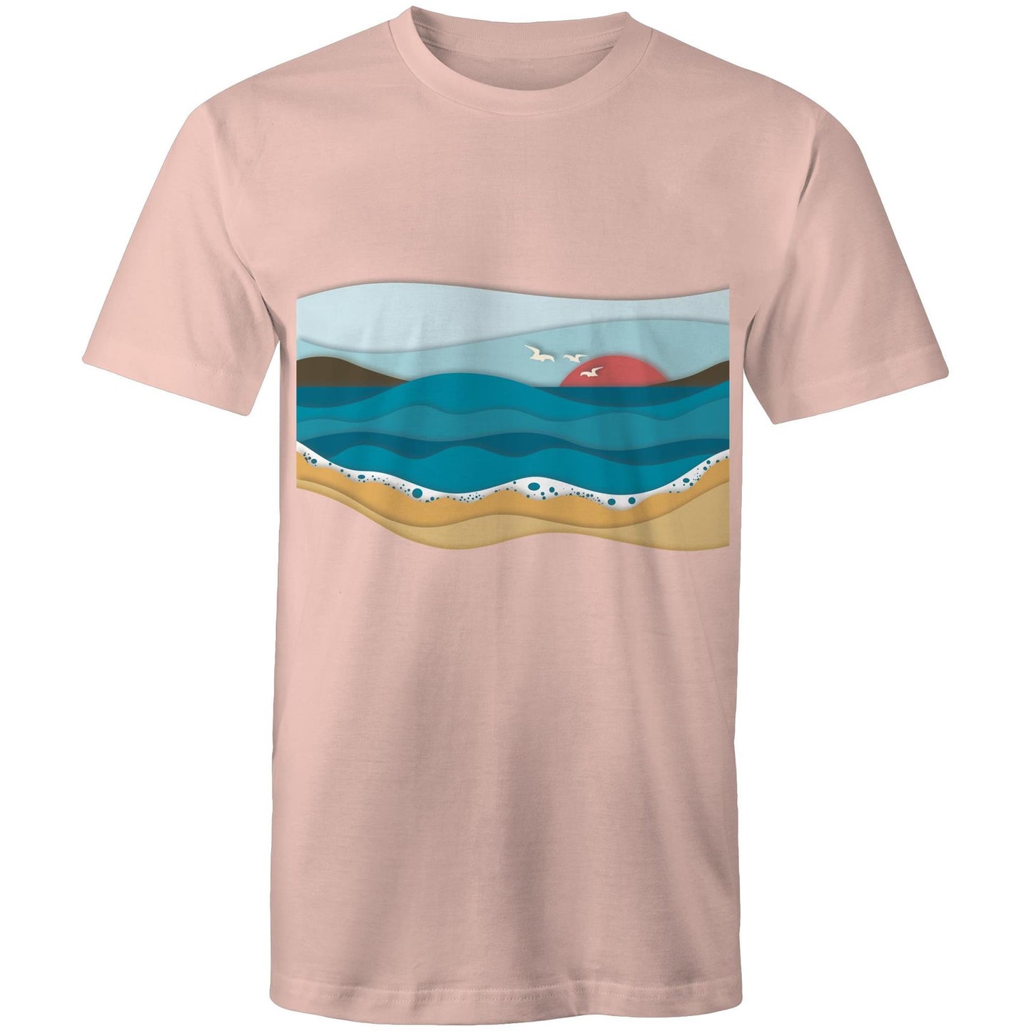 Earthfolk Printed T shirt - Mens Relaxed Fit - Ocean - The Crescent Moon