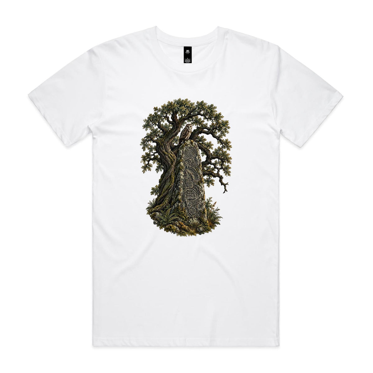 Men's Standing Stone Owl T-shirt - Earthfolk Nature T-shirts