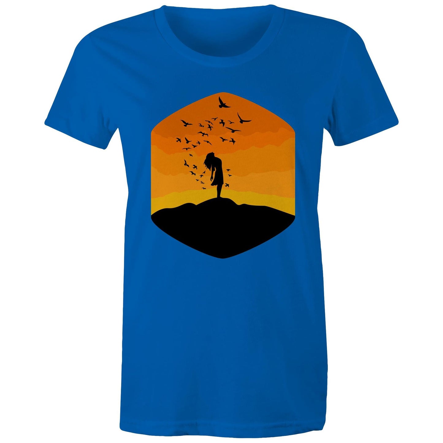 Women's Earthfolk Printed T shirt - Freedom - The Crescent Moon