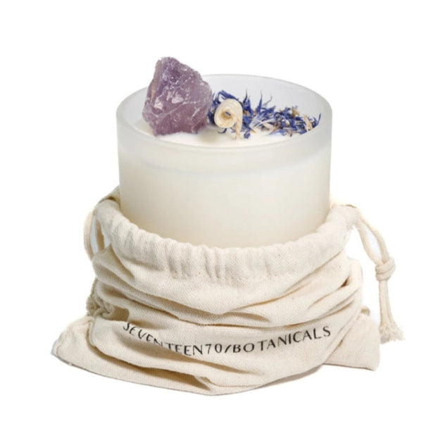 Amethyst Crystal Candle - Meditation and Balance - The Crescent Moon