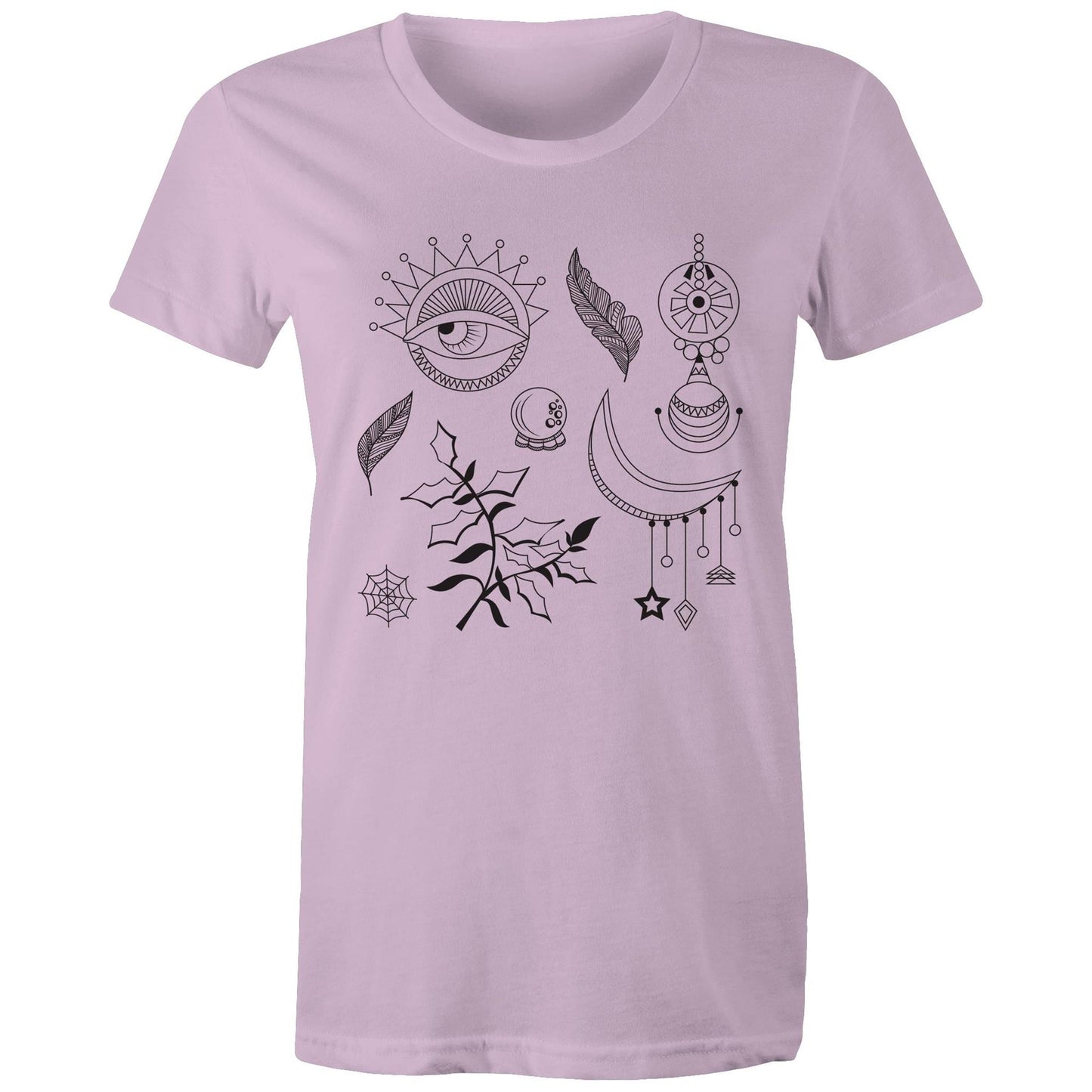 Women's Earthfolk Printed T shirt - Symbolic - The Crescent Moon