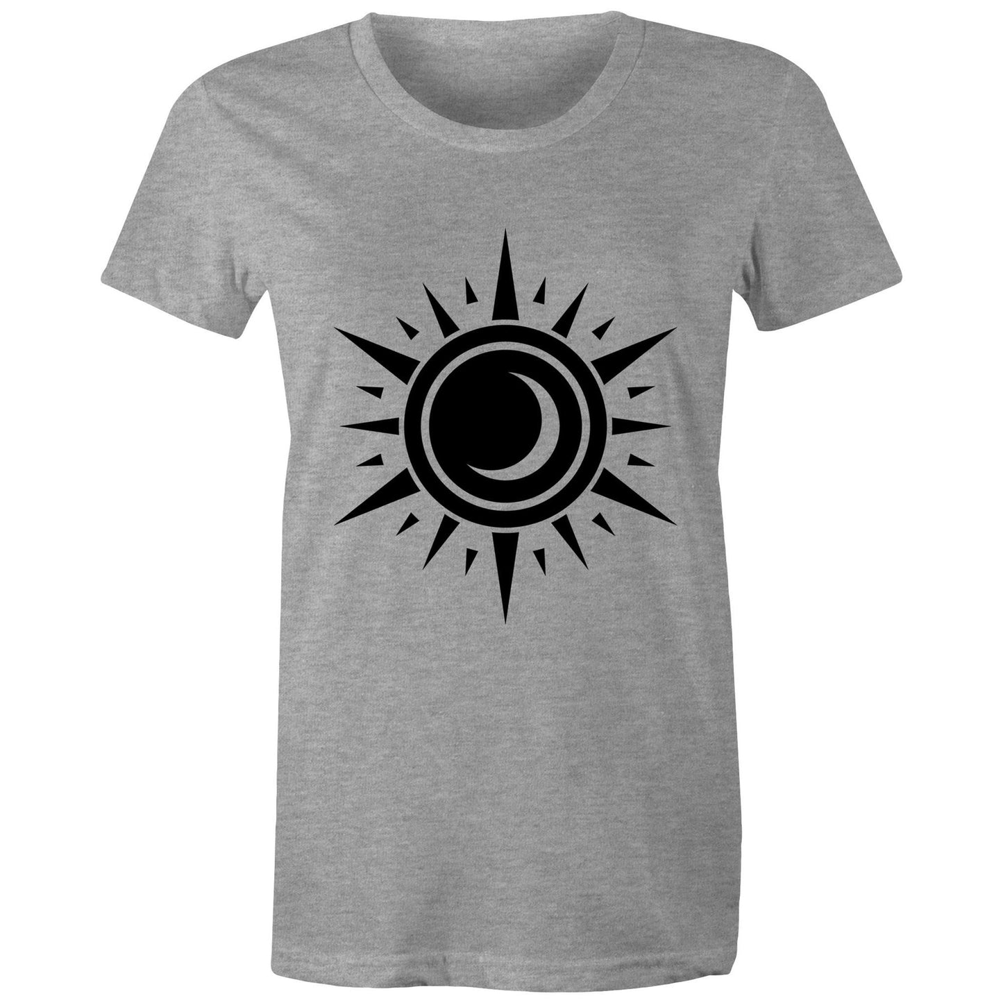 Women's Earthfolk printed T shirt - Black Hole Sun - The Crescent Moon