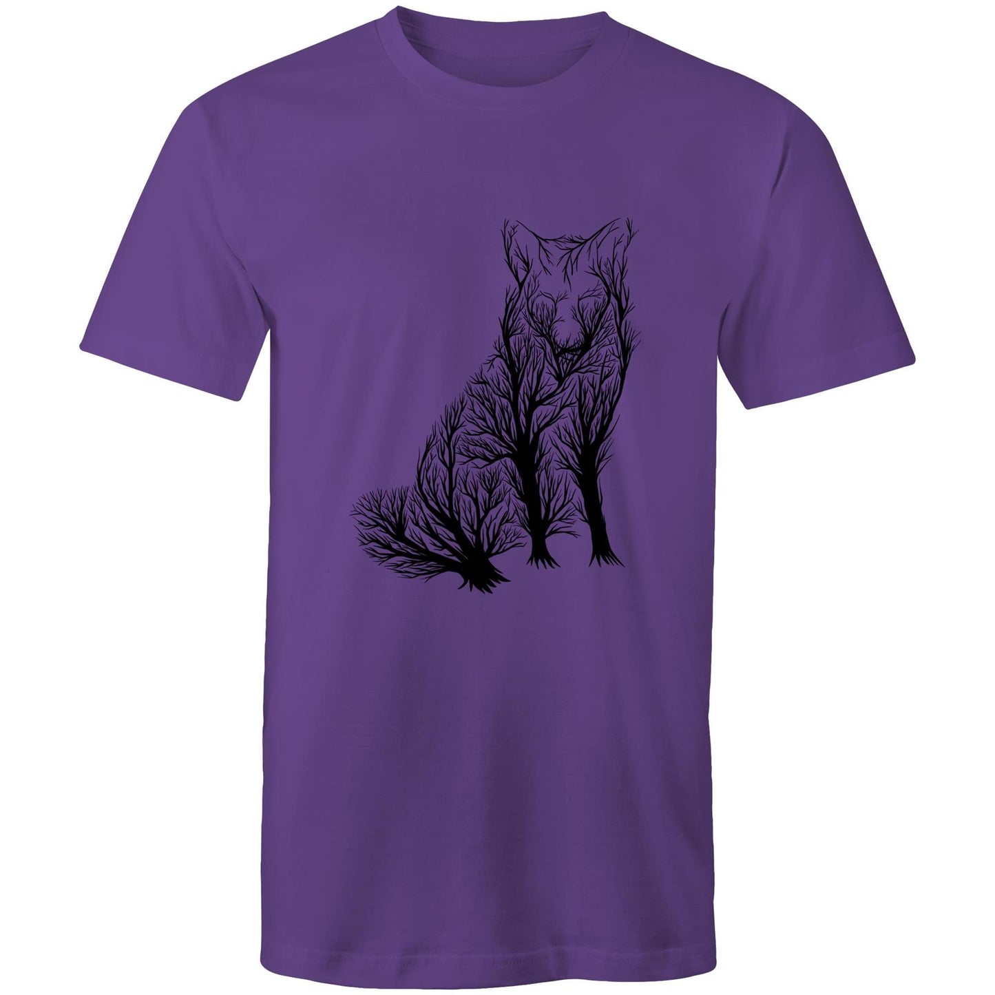 Men's Earthfolk Printed T shirt - Wolf Tree - The Crescent Moon