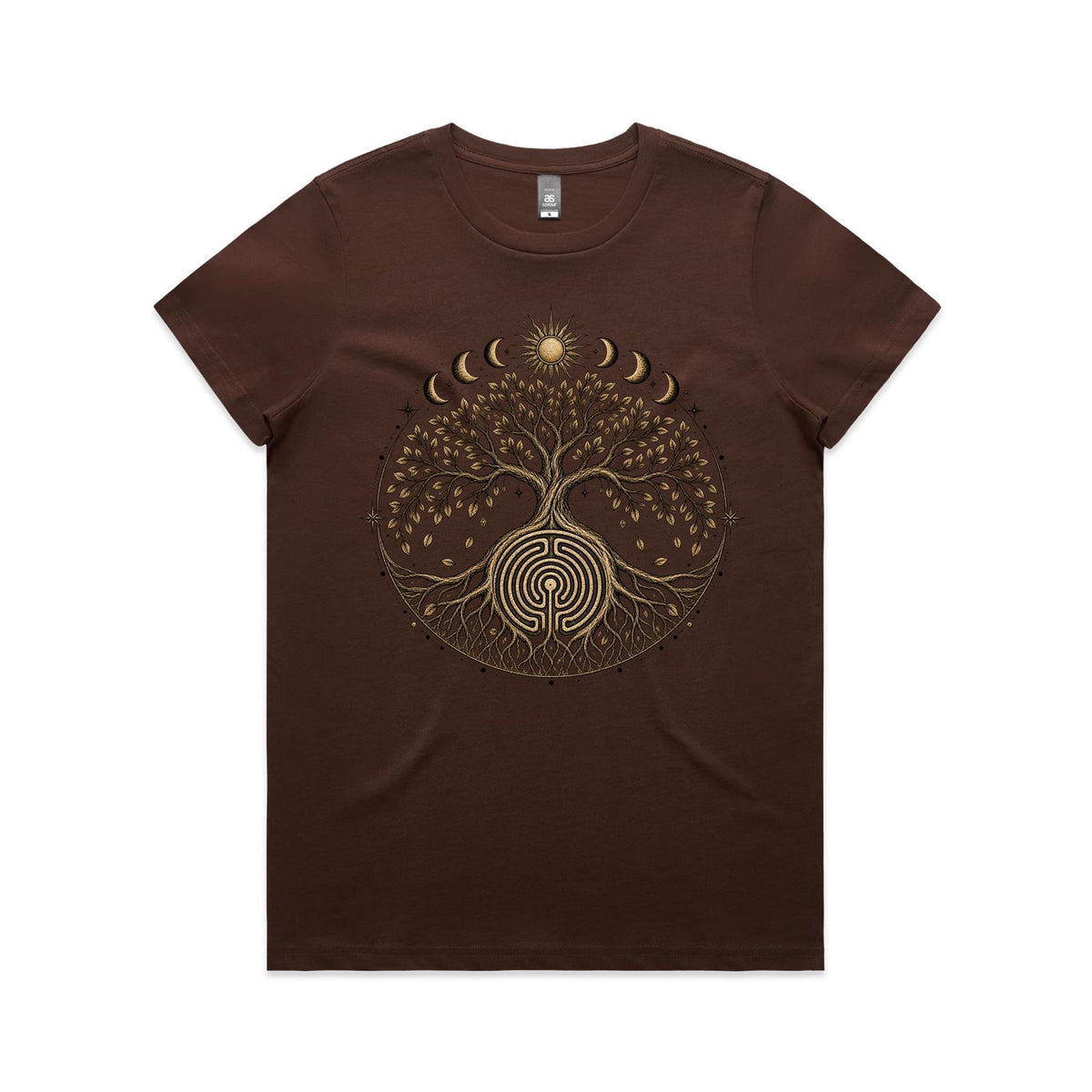 Women's Earthfolk Tree of Life Labyrinth Graphic T-Shirt