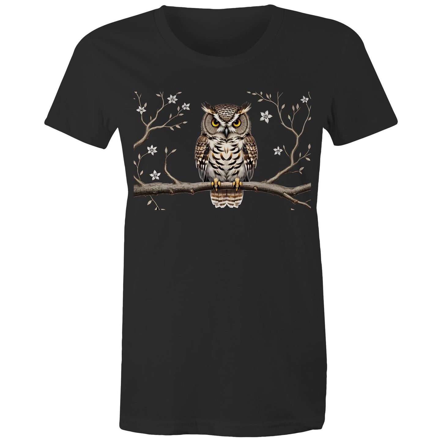 Women's Earthfolk T shirt - Perched Owl