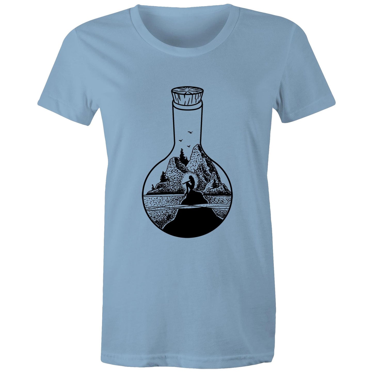 Women's Earthfolk Printed T shirt - Message in a bottle