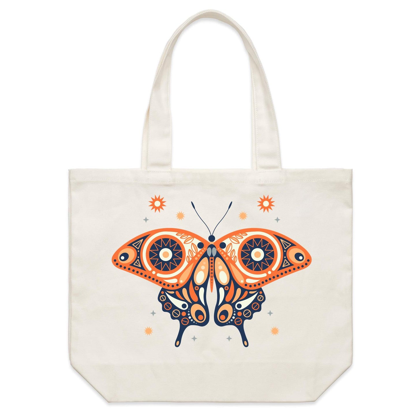 Earthfolk Canvas Tote Bag - Bohemian Butterfly - The Crescent Moon