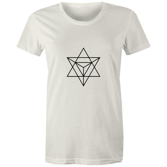 Women's Organic Earthfolk T shirt - Merkaba - The Crescent Moon