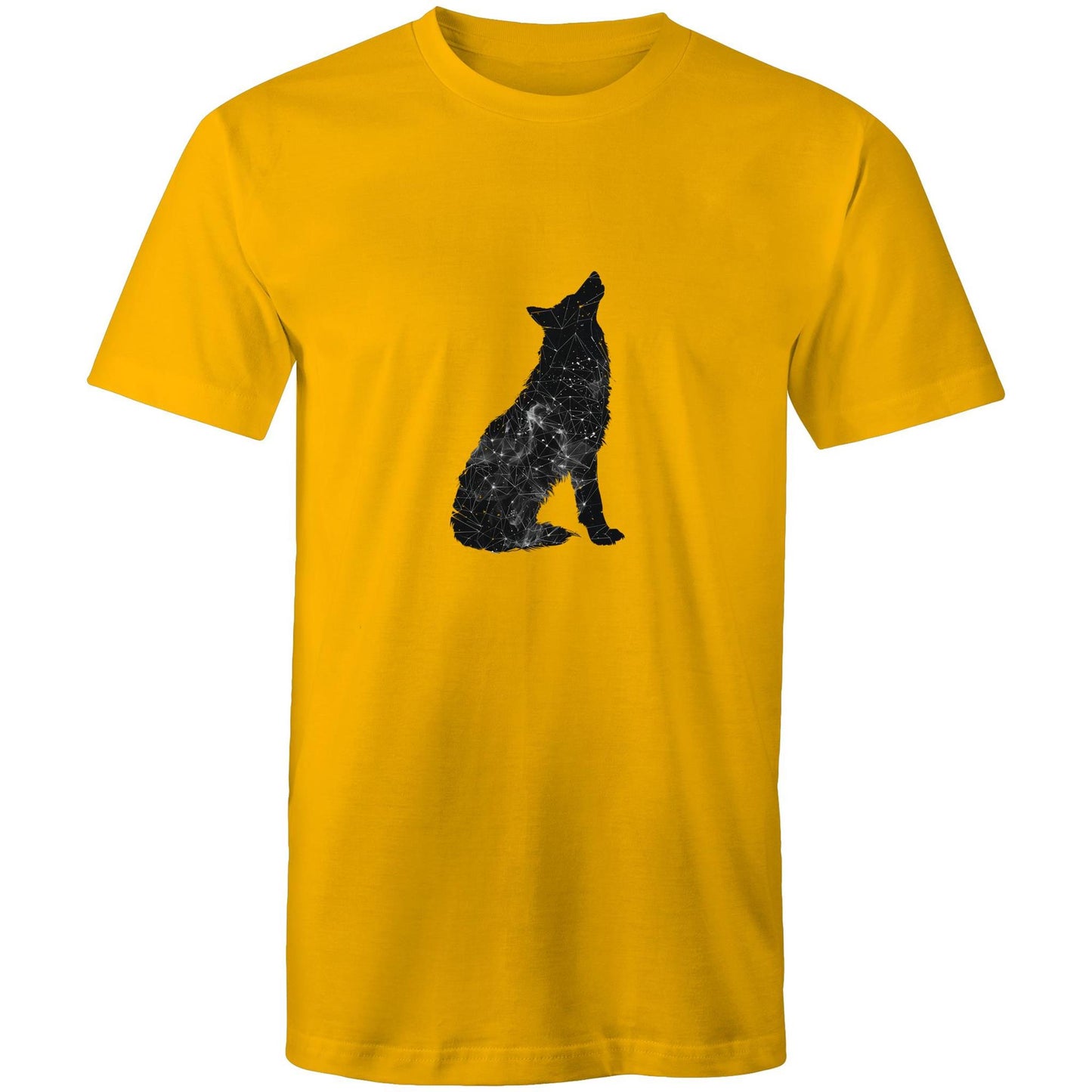 Men's Earthfolk Printed T shirt - Constellation Wolf - The Crescent Moon