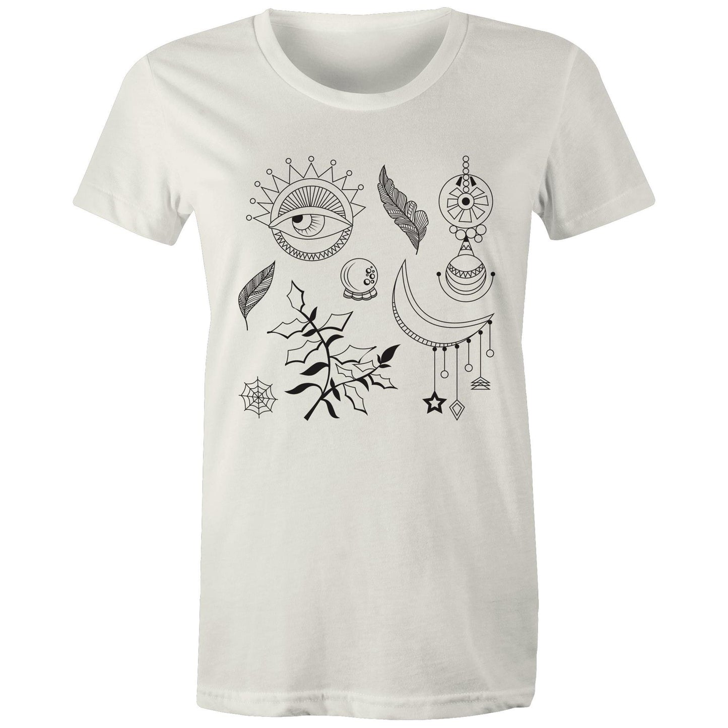 Women's Earthfolk Printed T shirt - Symbolic - The Crescent Moon