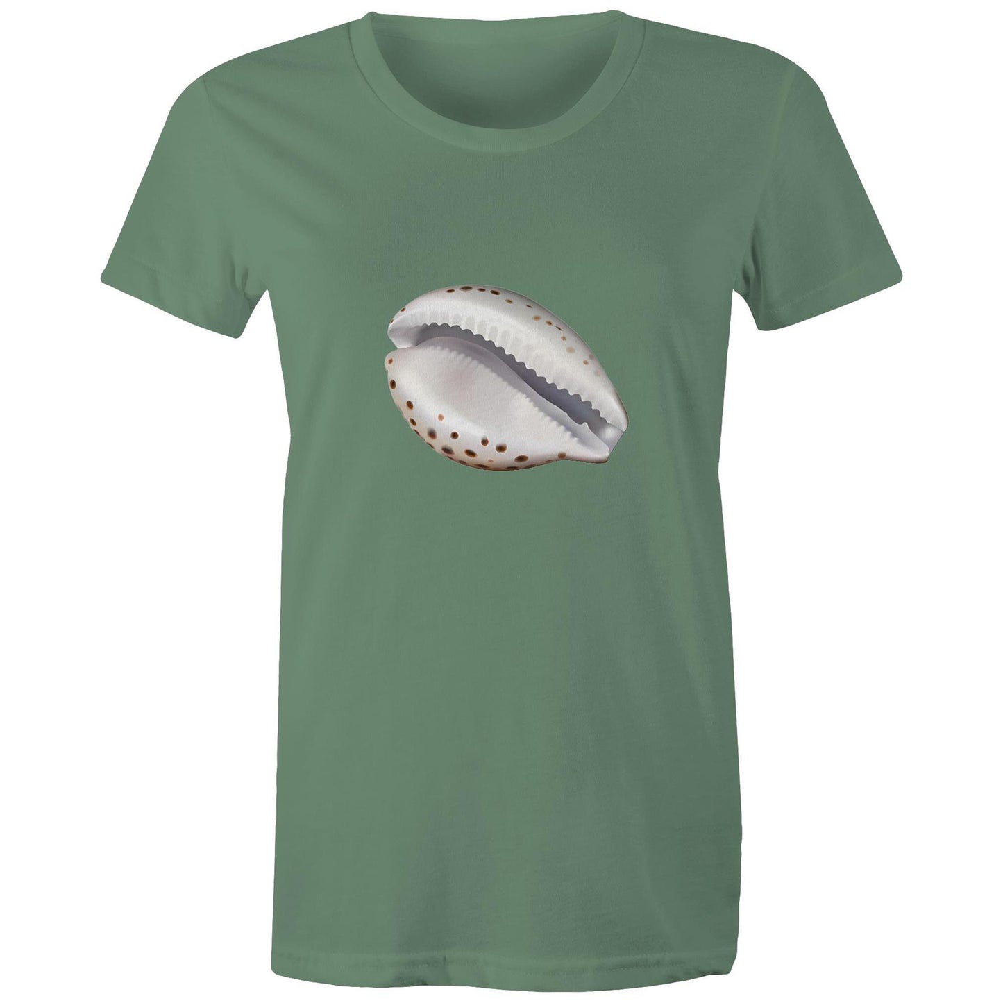 Women's Earthfolk T shirt - Cowrie Shell - The Crescent Moon
