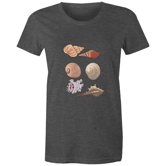 Women's Earthfolk T shirt - Sea Shells - The Crescent Moon