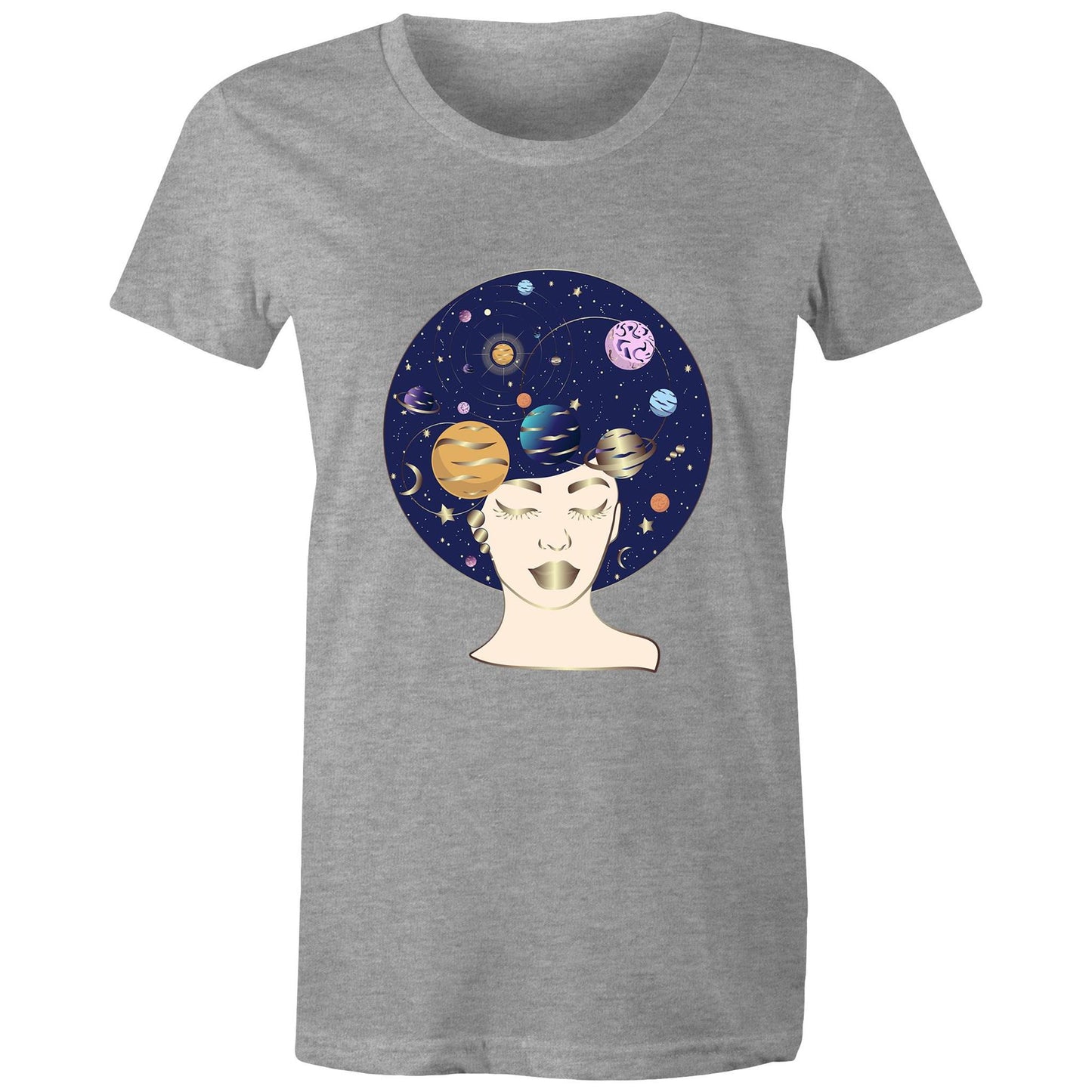 Women's Earthfolk Printed T shirt - Galaxy Lady