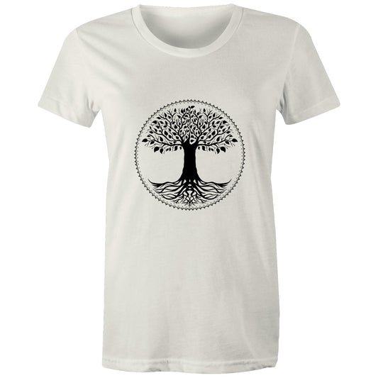 Women's Organic Earthfolk T shirt - Tree of Life - The Crescent Moon