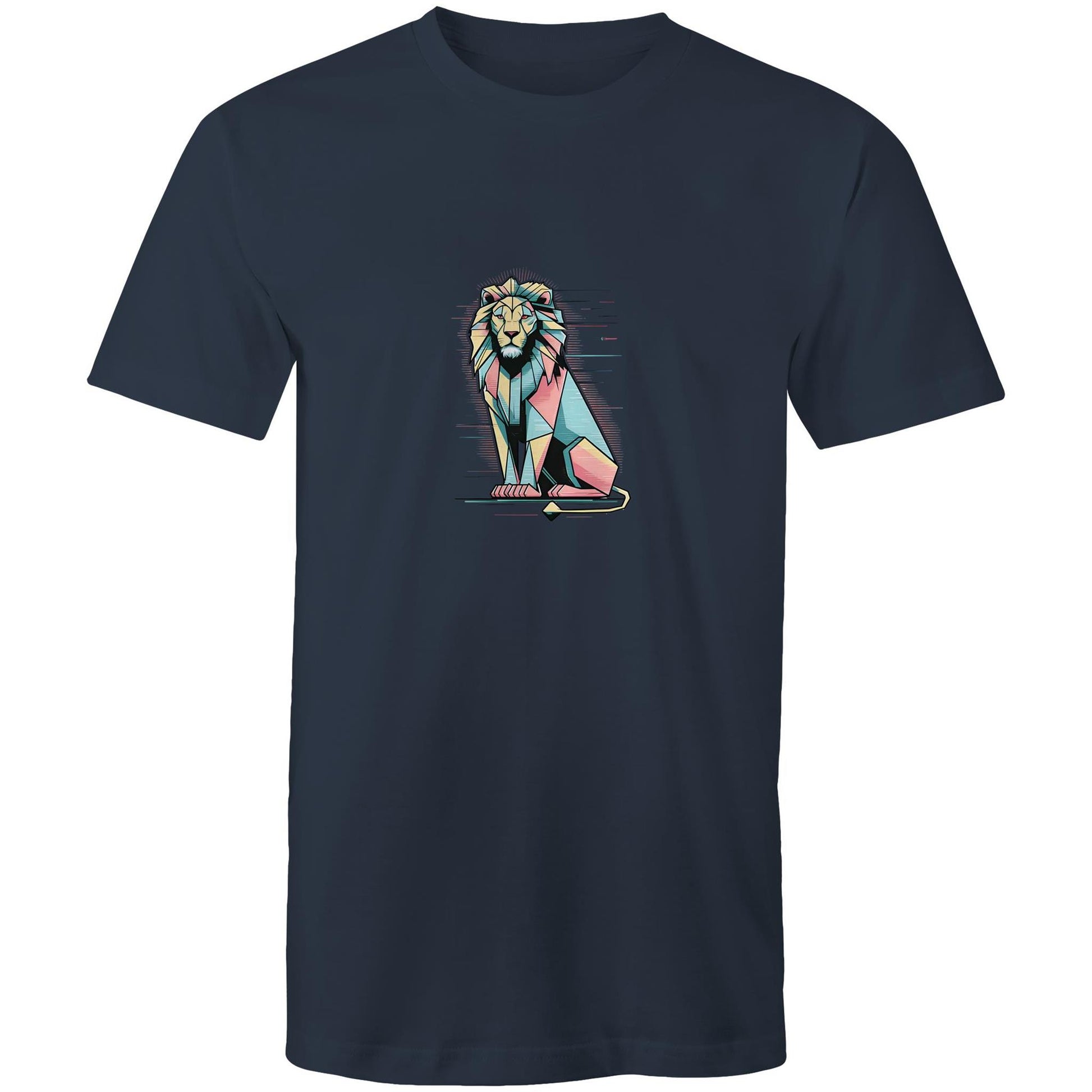 Men's Lion Graphic T-Shirt | Geometric Animal Print Tee