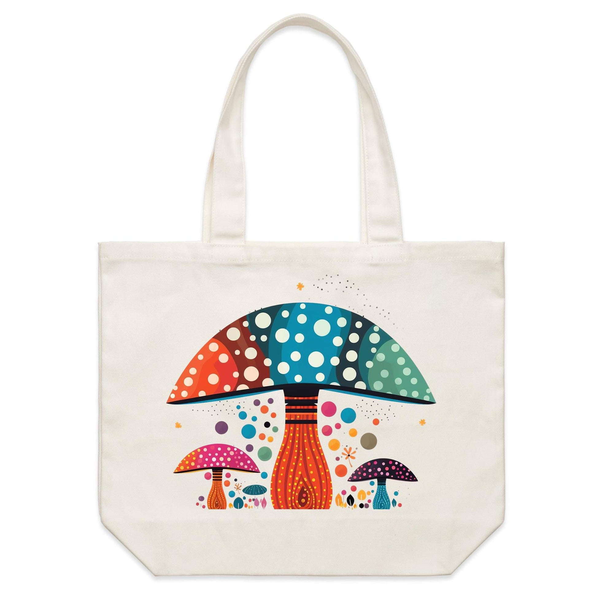 Earthfolk Canvas Tote Bag - Zingy Mushrooms - The Crescent Moon