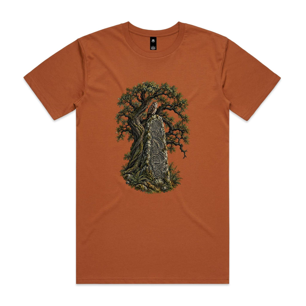 Men's Standing Stone Owl T-shirt - Earthfolk Nature T-shirts
