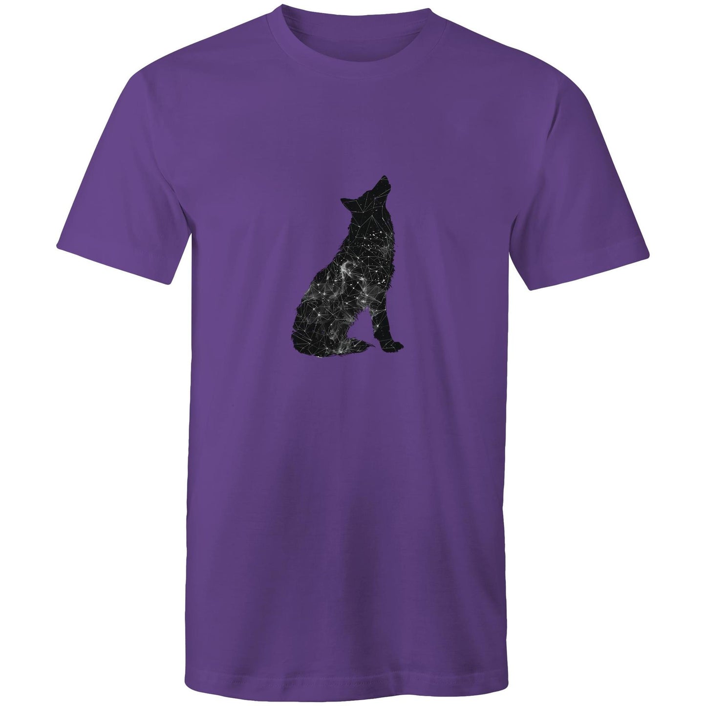 Men's Earthfolk Printed T shirt - Constellation Wolf - The Crescent Moon