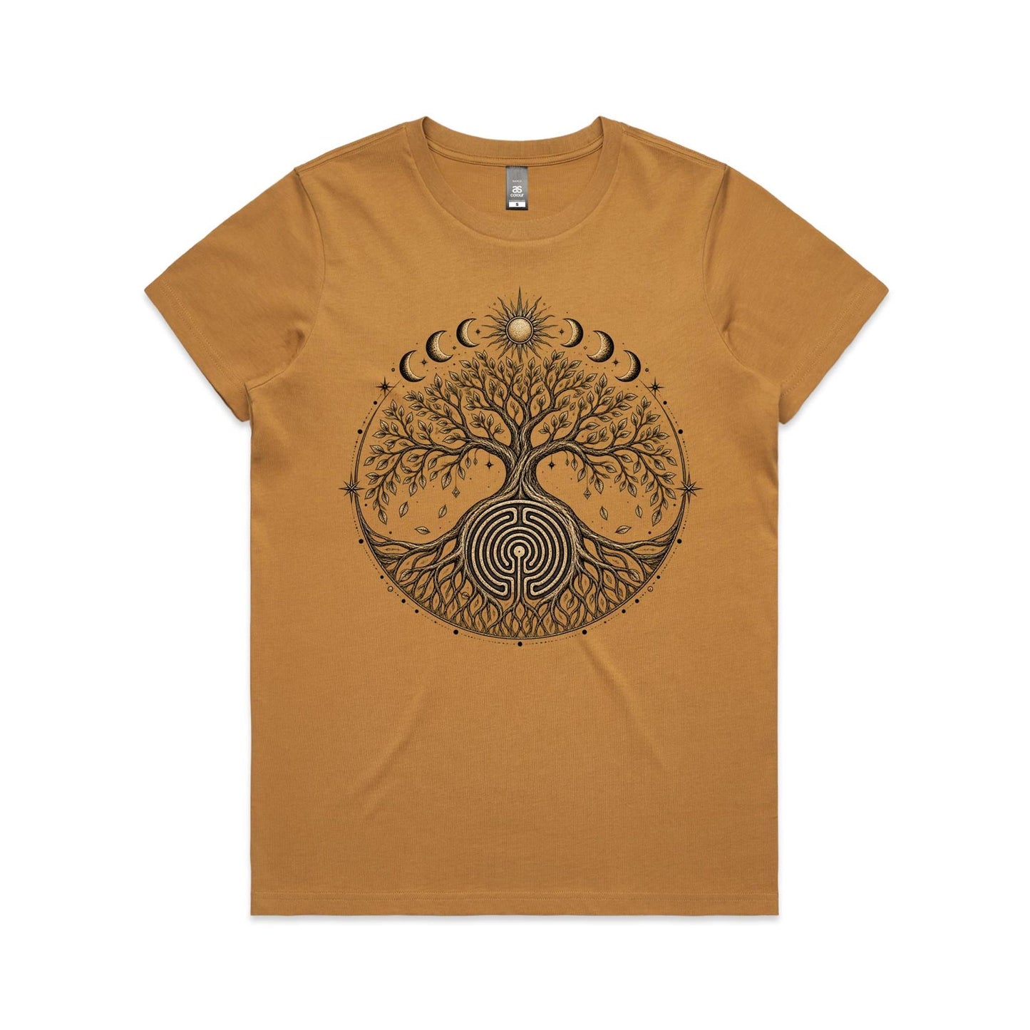 Women's Earthfolk Tree of Life Labyrinth Graphic T-Shirt