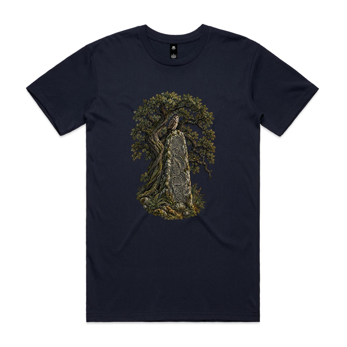 Men's Standing Stone Owl T-shirt - Earthfolk Nature T-shirts
