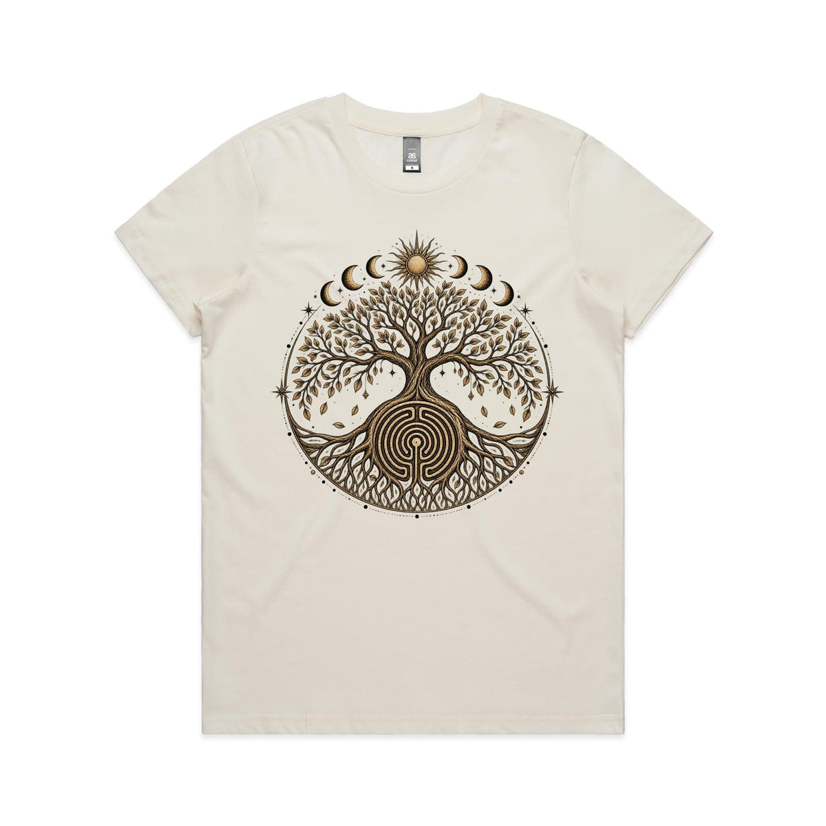 Women's Earthfolk Tree of Life Labyrinth Graphic T-Shirt