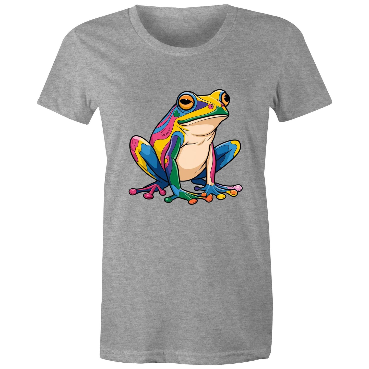 Women's Earthfolk Printed T shirt - Peace Frog - The Crescent Moon