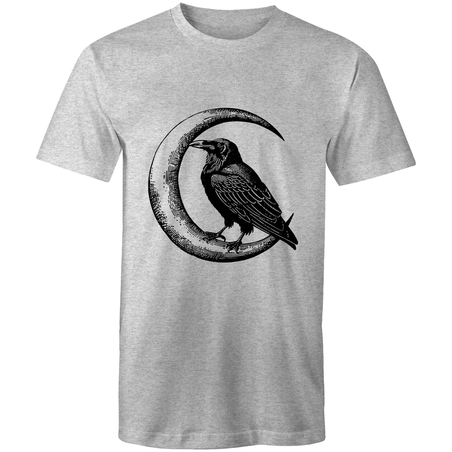 Men's Earthfolk Printed T shirt - Crow and Moon - The Crescent Moon