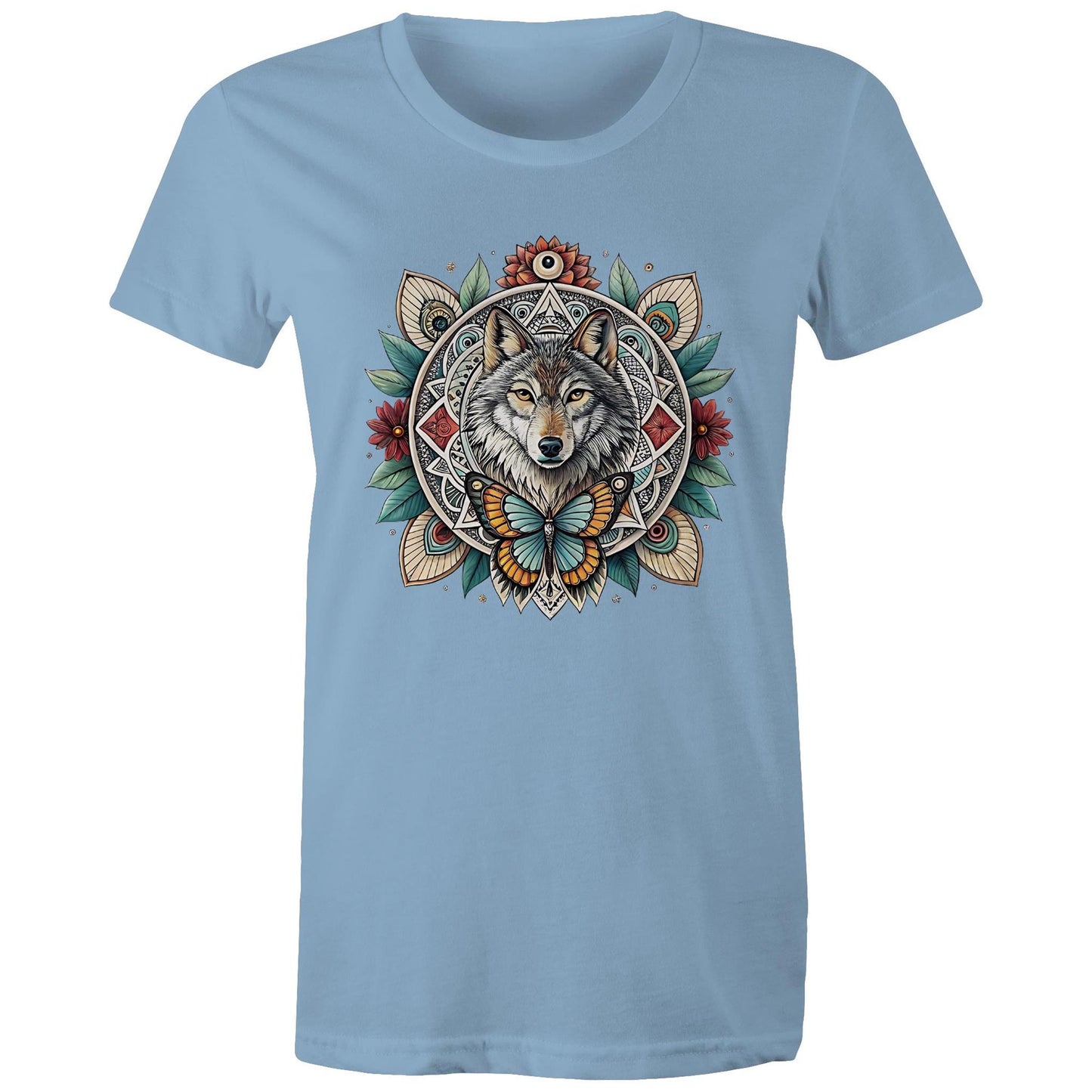 Women's Earthfolk T shirt - Wolf Mandala