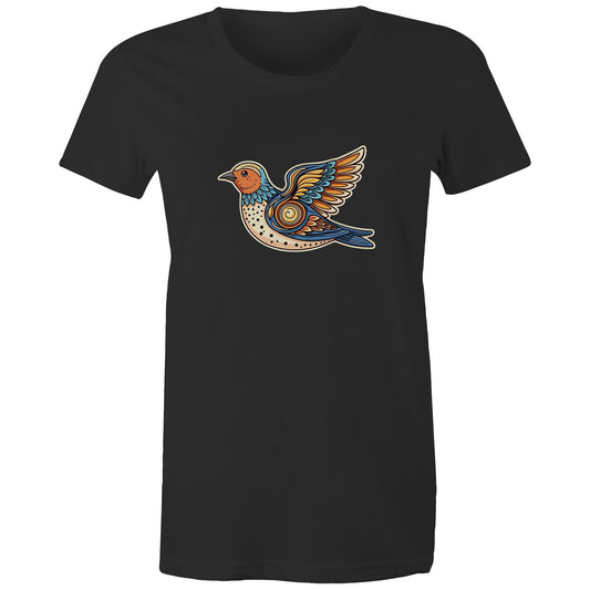 Women's Earthfolk T shirt - Freedom Flight - The Crescent Moon