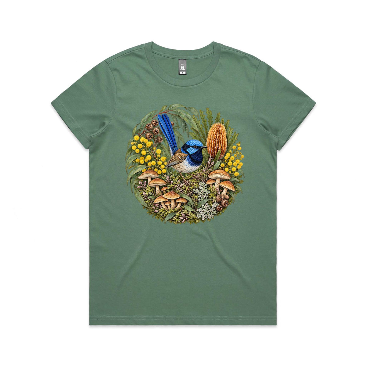 Womens Blue Fairy Wren T-shirt - Earthfolk Nature T-shirts