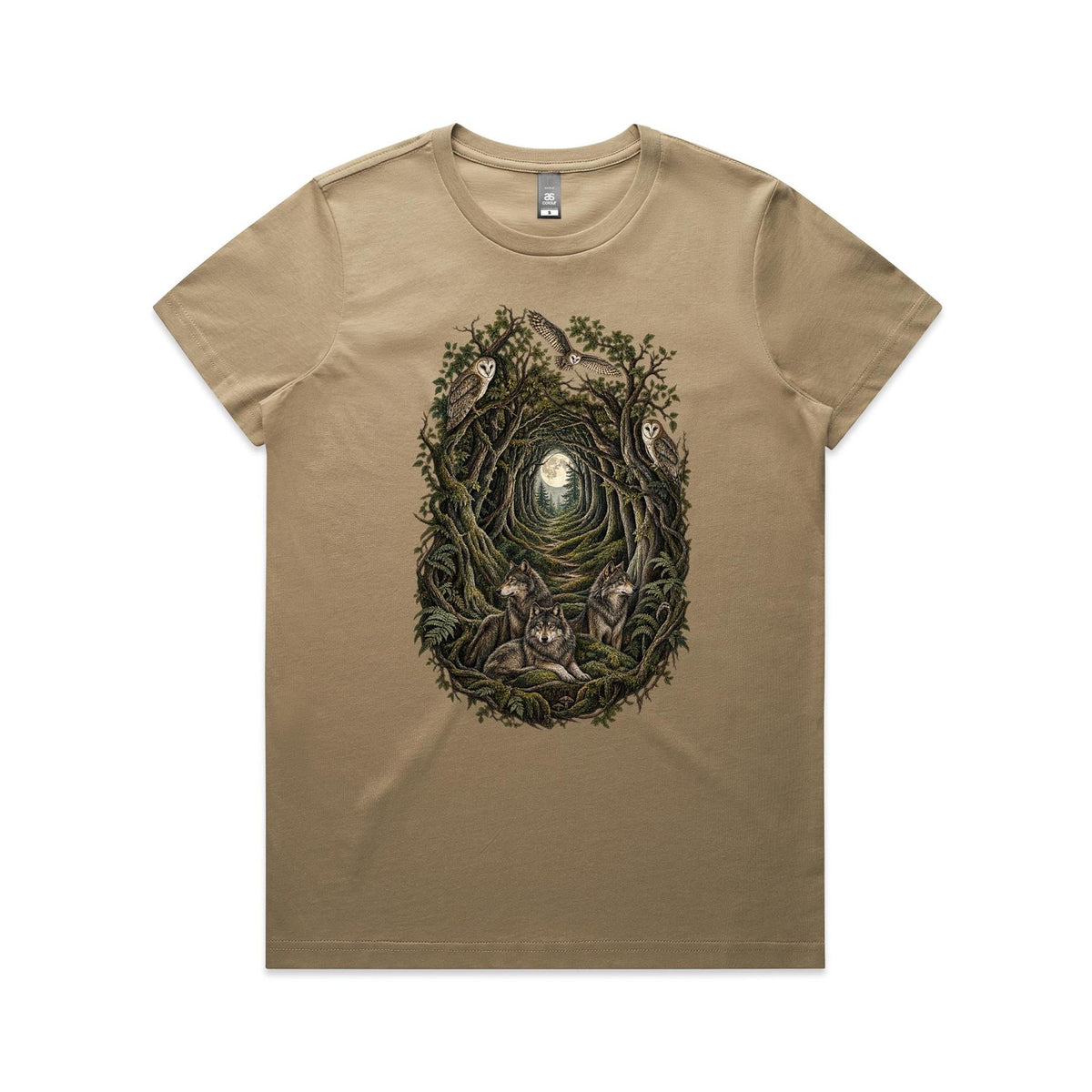 Women's Owl and Wolf Woodland Graphic T-shirt