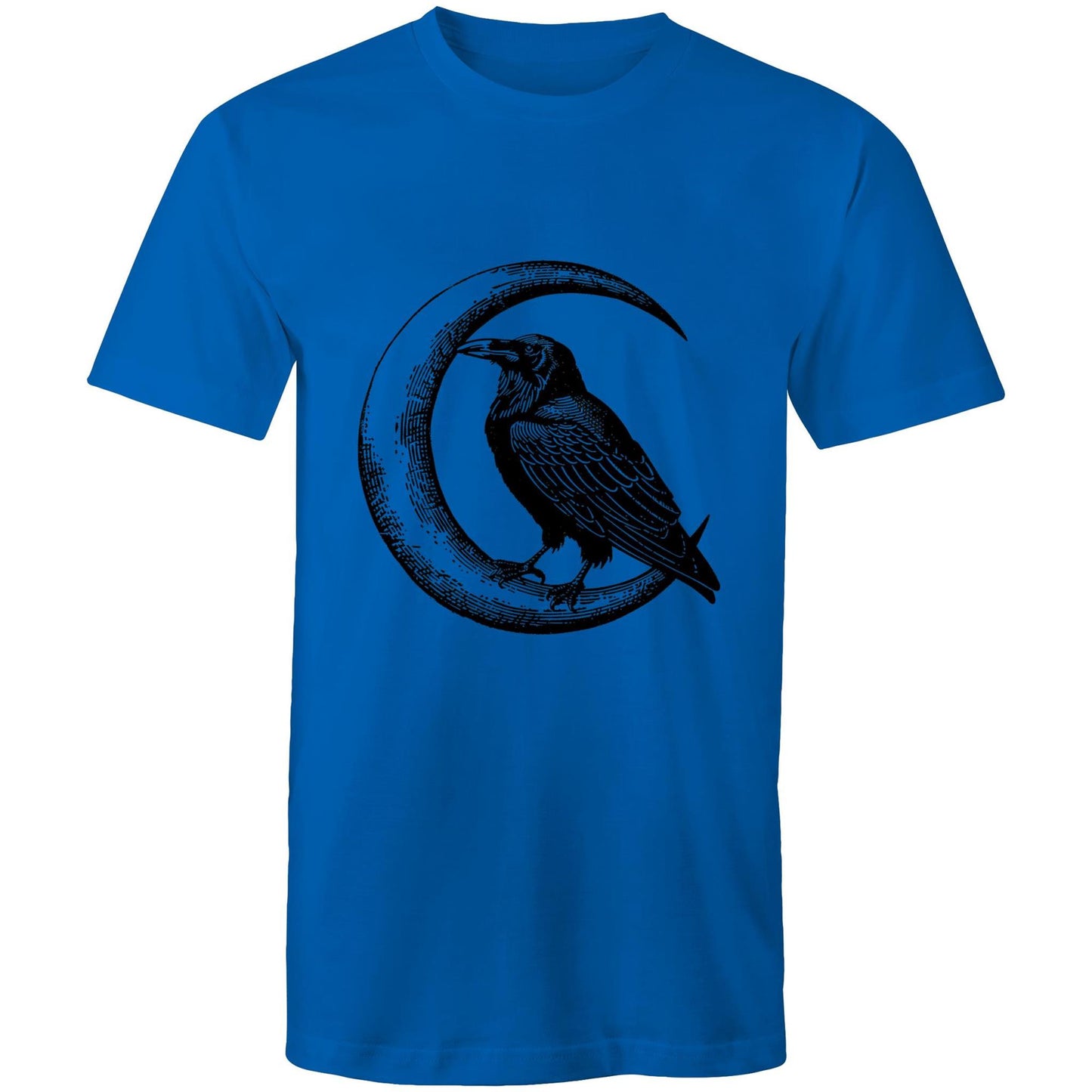 Men's Earthfolk Printed T shirt - Crow and Moon - The Crescent Moon