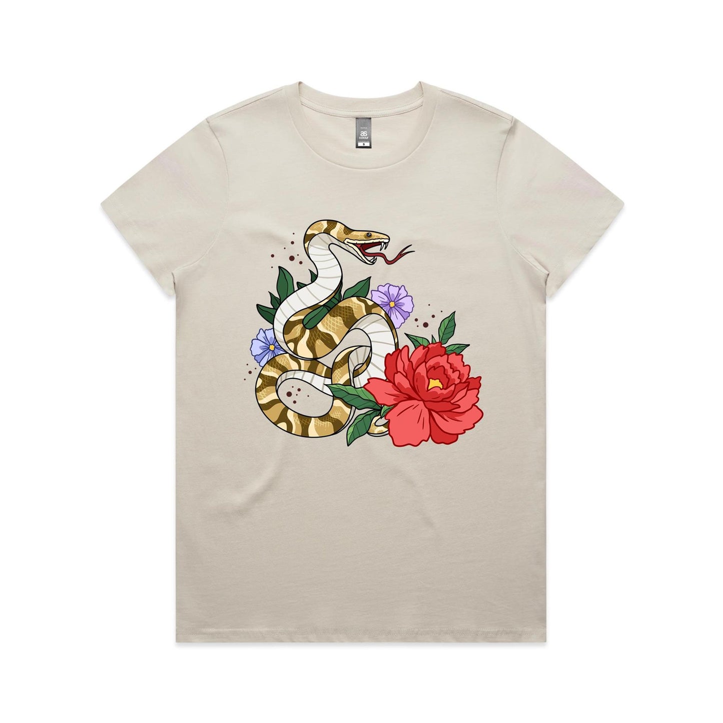 Women's Earthfolk T-shirt - Snake Print - Danger in Beauty