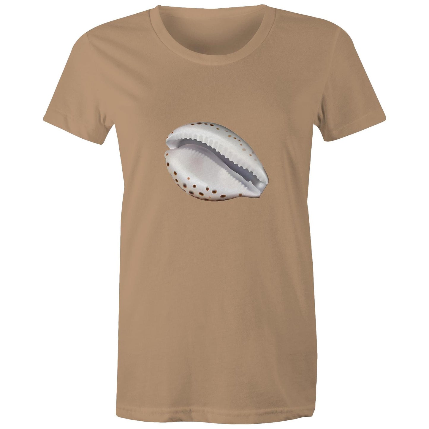 Women's Earthfolk T shirt - Cowrie Shell - The Crescent Moon