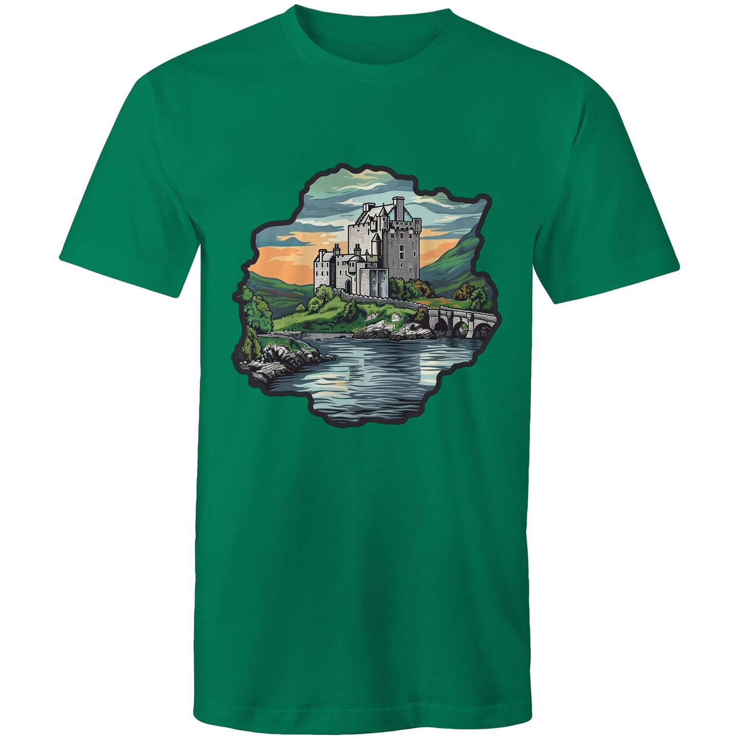 Men's Earthfolk T shirt - Medieval Castle - The Crescent Moon