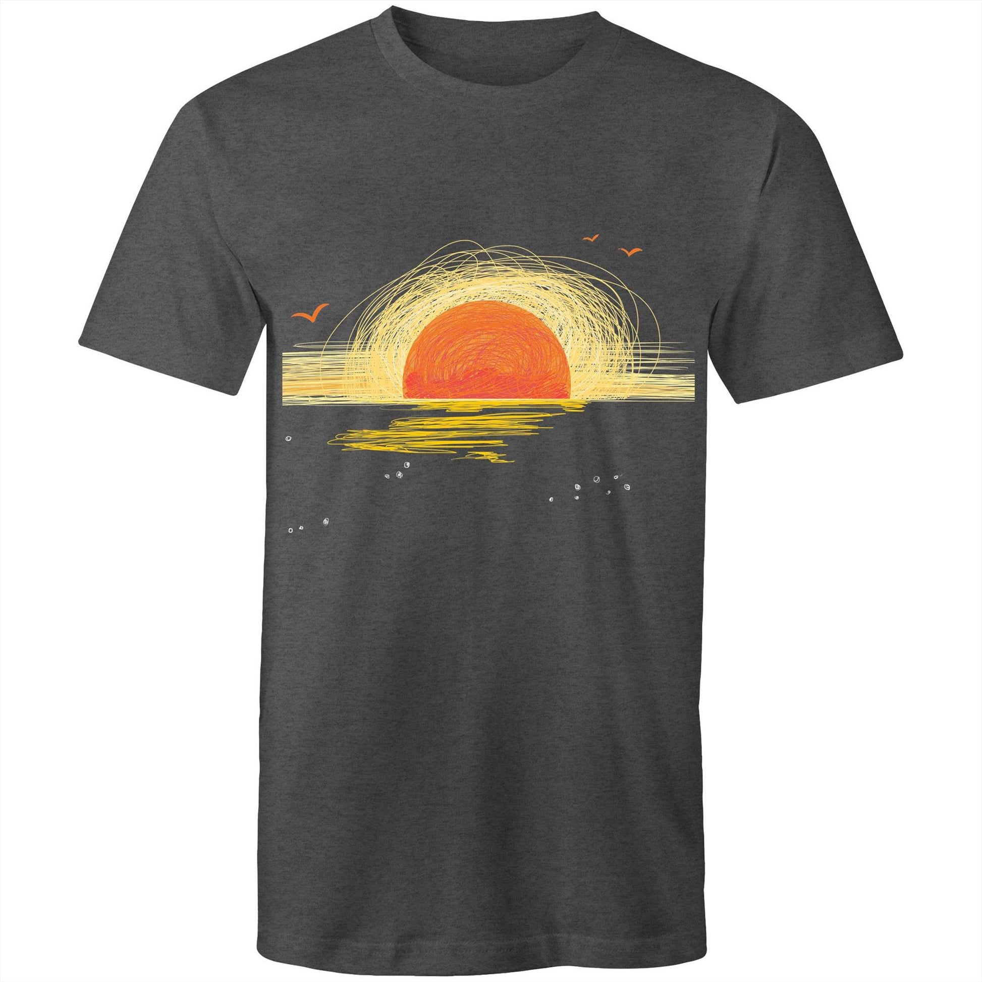 Earthfolk Printed T Shirt - Mens Relaxed Fit - Sunrise Sketch - The Crescent Moon