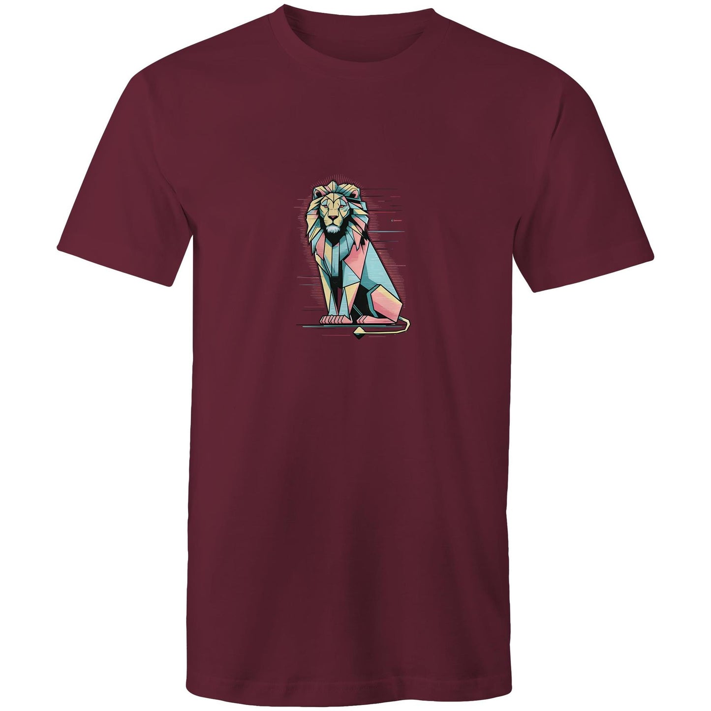 Men's Lion Graphic T-Shirt | Geometric Animal Print Tee