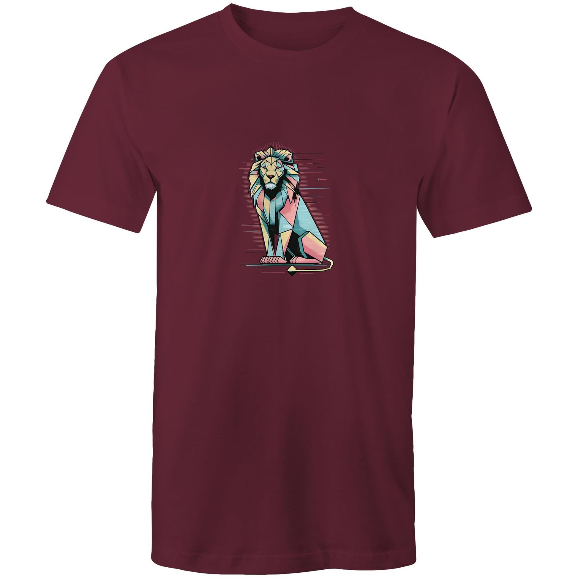 Men's Lion Graphic T-Shirt | Geometric Animal Print Tee