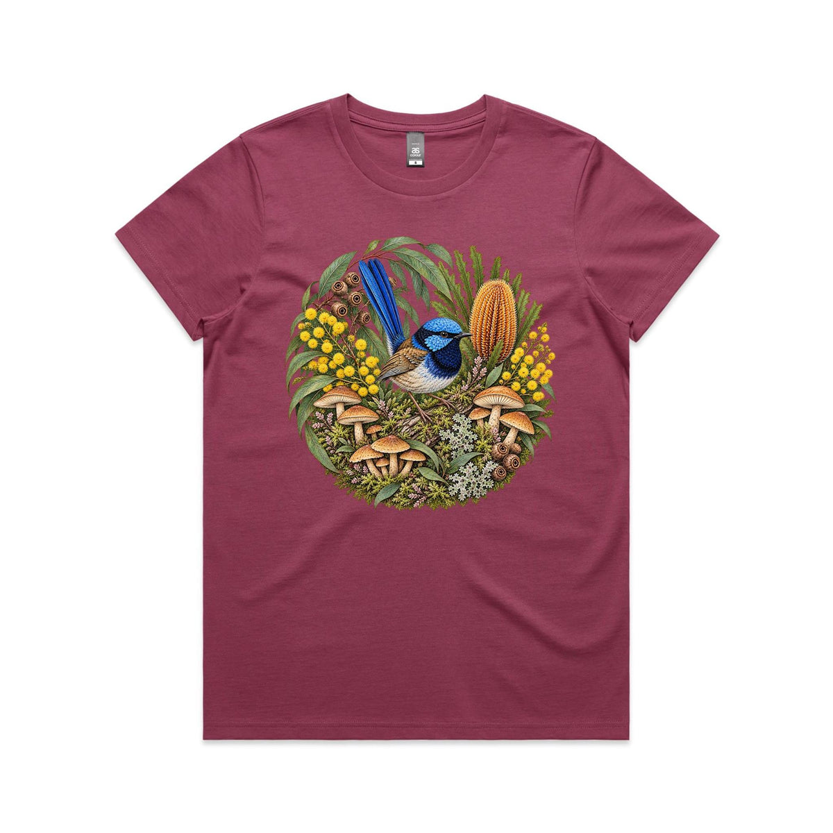 Womens Blue Fairy Wren T-shirt - Earthfolk Nature T-shirts