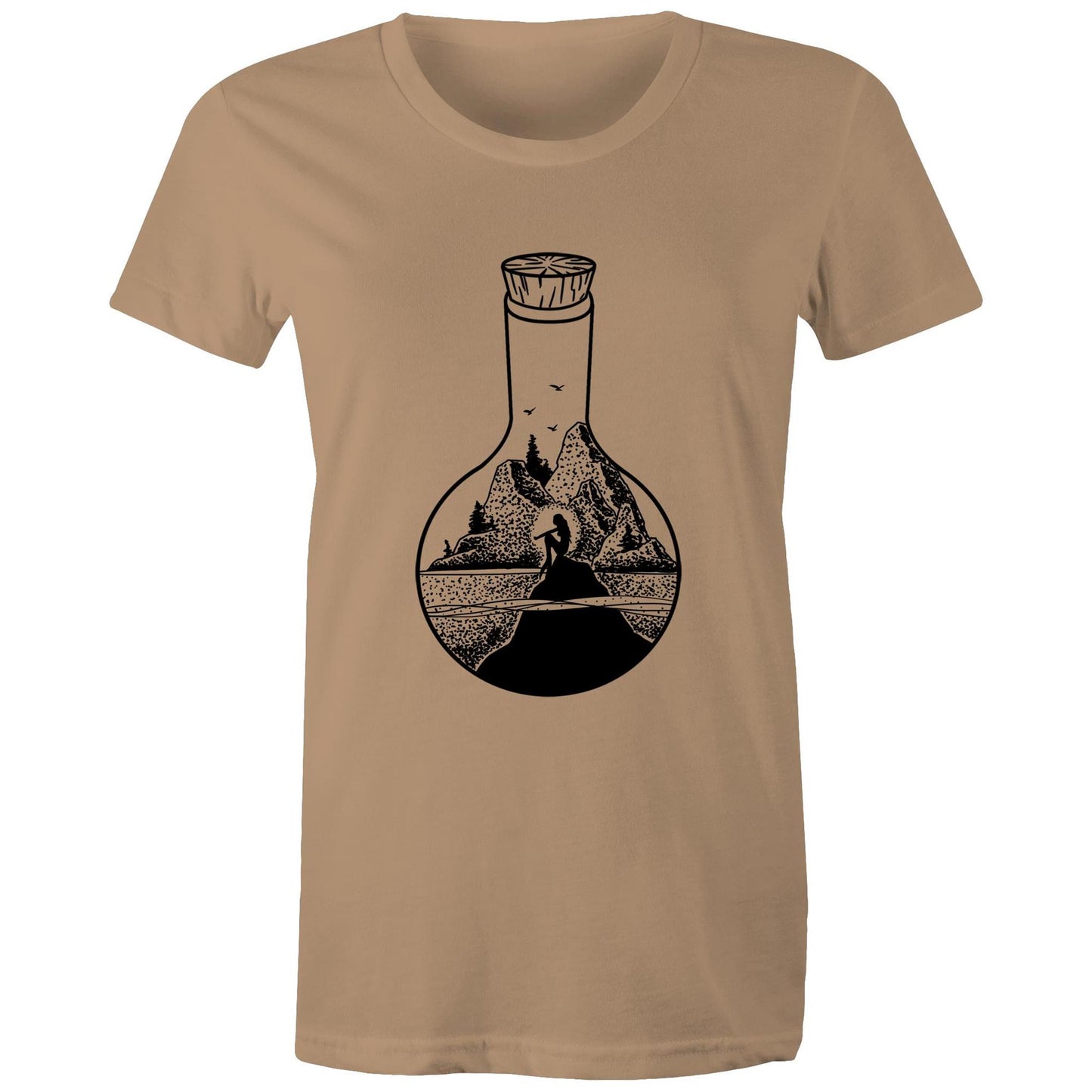 Women's Earthfolk Printed T shirt - Message in a bottle