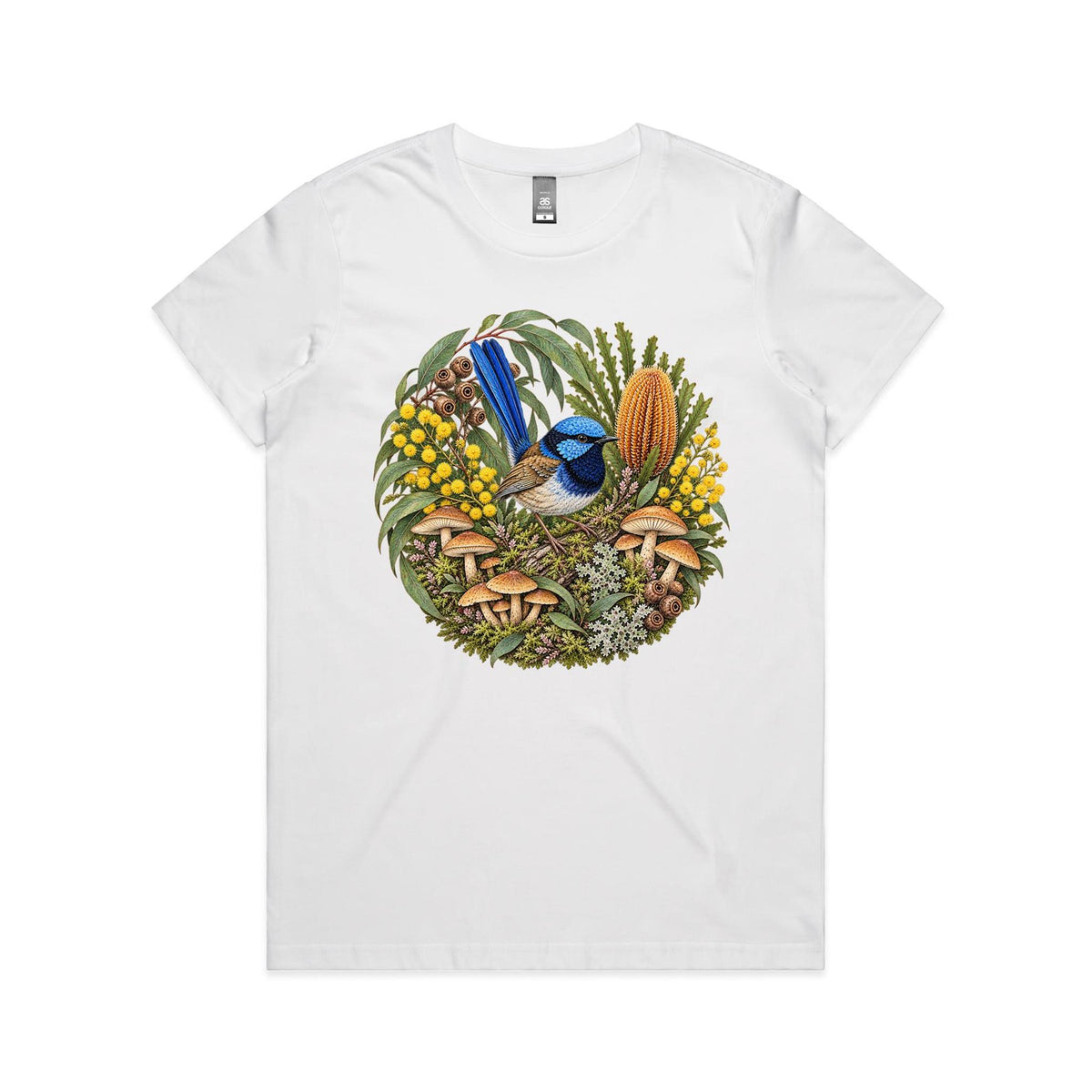 Womens Blue Fairy Wren T-shirt - Earthfolk Nature T-shirts