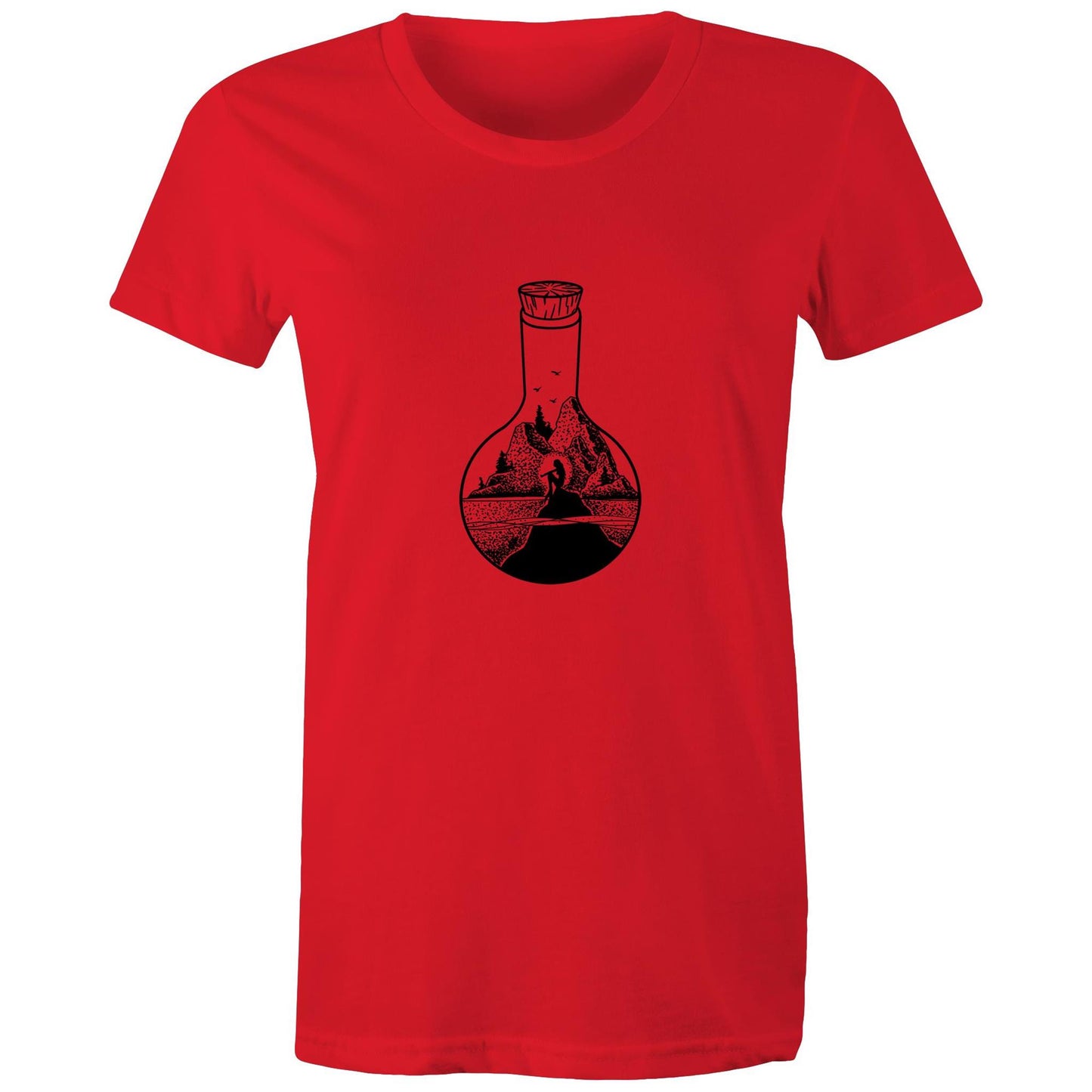 Women's Earthfolk t shirt - Mermaid in a bottle - The Crescent Moon