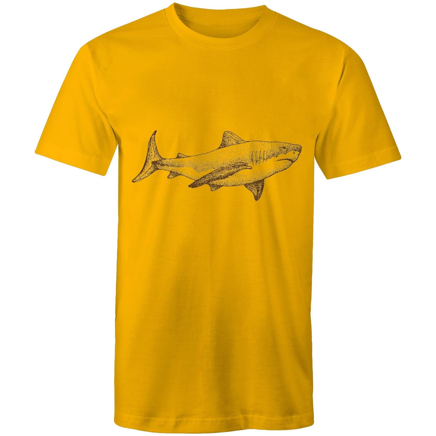 Earthfolk Printed T shirt - Mens Relaxed Fit - Sepia Shark - The Crescent Moon