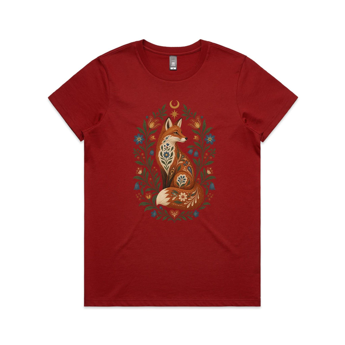 Women’s Fox Folk Art T-Shirt | Graphic Tee