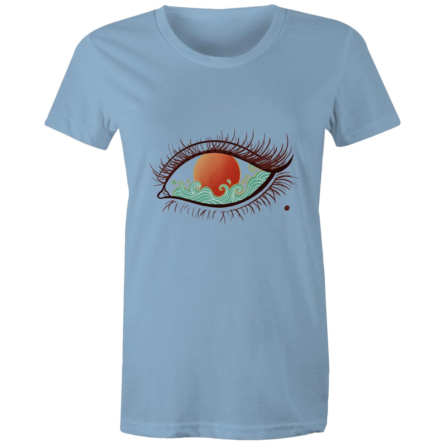 Earthfolk Printed T shirt - Women'sRelaxed Fit - Eye of the sunset - The Crescent Moon