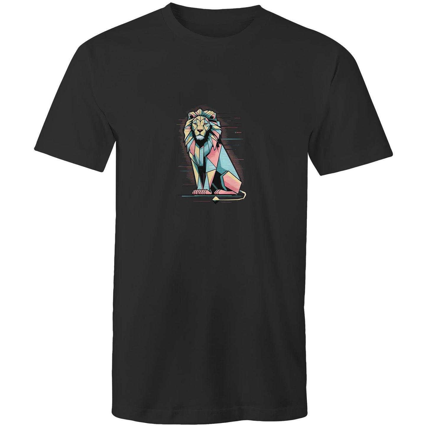Men's Lion Graphic T-Shirt | Geometric Animal Print Tee