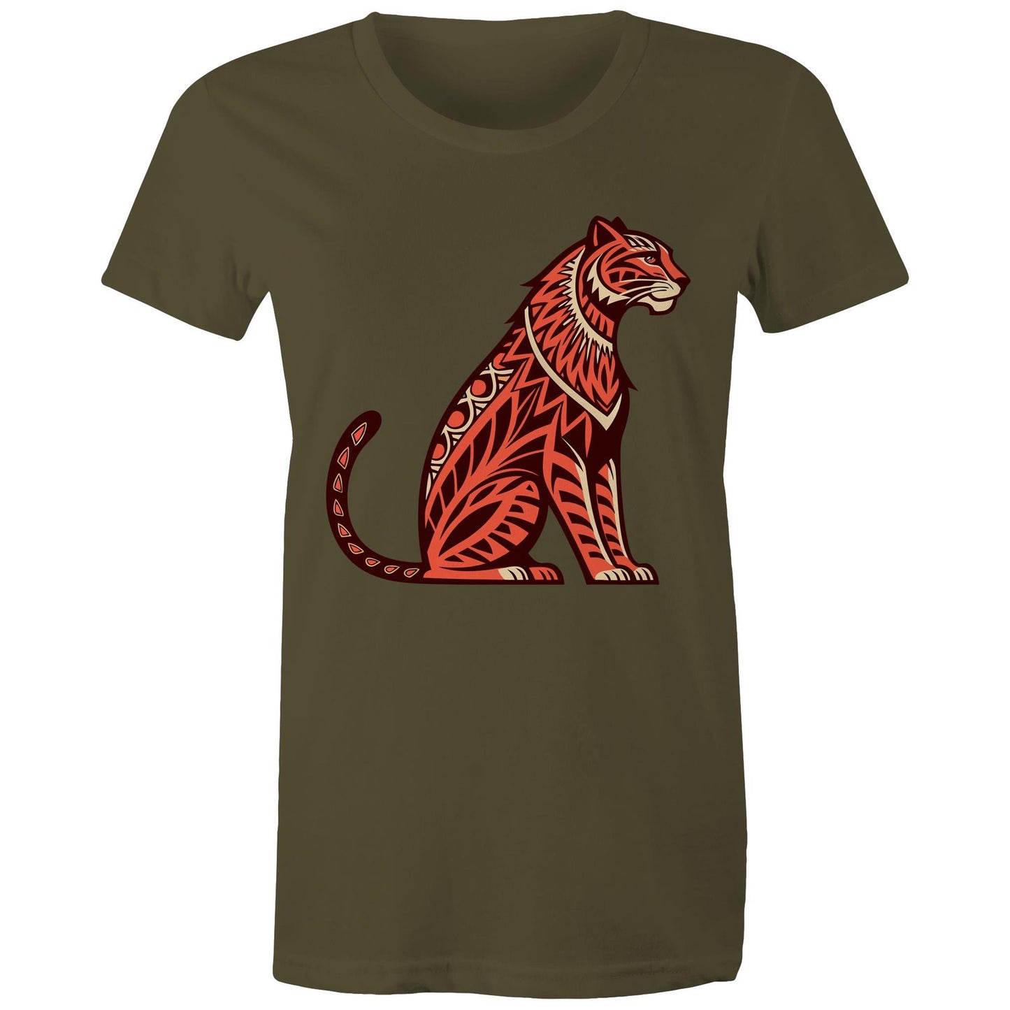 Women's Earthfolk Printed T shirt - Tribal Tiger